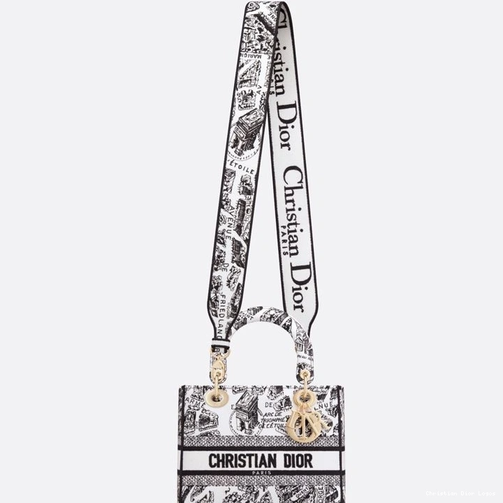 Cheap Lady Plan Motif D-lite de Medium Bag Paris White Canvas 0727 Luxury